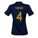 Frankrike Raphael Varane #4 Hjemmedrakt Dame VM 2022 Korte ermer
